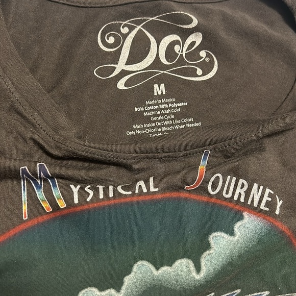 Cropped vintage fringe t-shirt. Mystical Journey. Western grunge fringe style - Picture 6 of 8